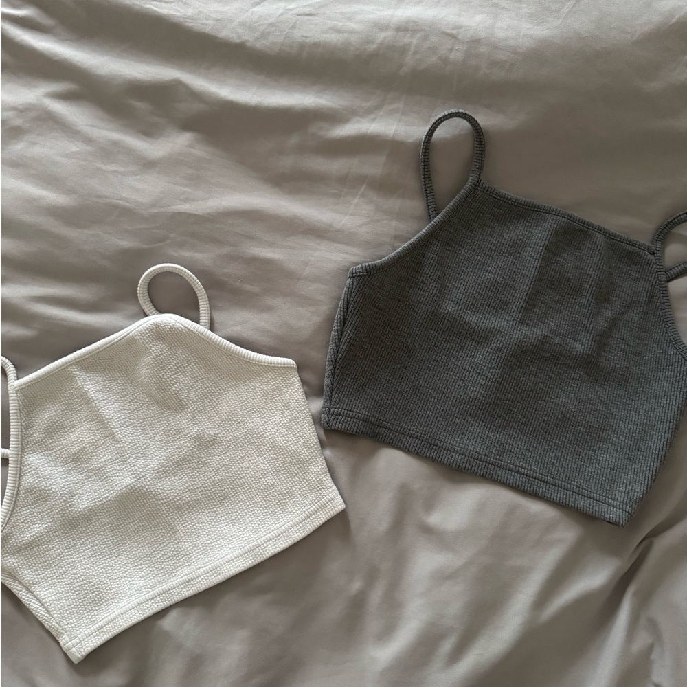 Topshop Black and Cream Crop Tops